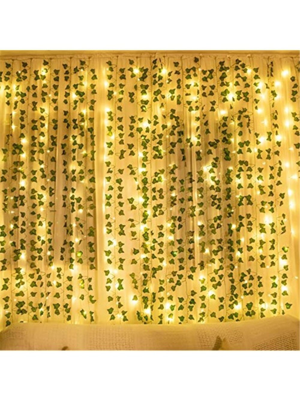 Artificial Ivy Vine Garland LED String Lights Hanging Wall Decor Wedding